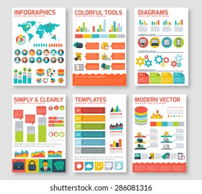 Flat infographic elements set. Colorful template for you design, web and mobile applications.
