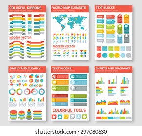 Flat infographic elements set. Colorful template for you design, web and mobile applications.