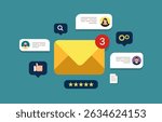 flat infographic e-mail newsletter elements vector illustration