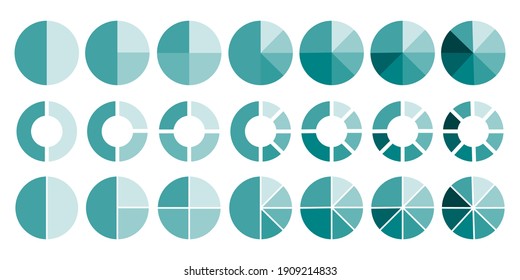 Flat infographic. Flat illustration with pie chart circles. Pie chart circles, great design for any purposes. Stock image. EPS 10.