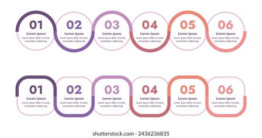 Flat infographic image features a modern and minimalistic design that illustrates an information process or sequence of events in a business. For presentations, websites or brochures.