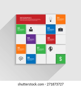 Flat infographic with a long shadow