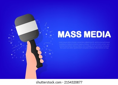 Flat infographic with mass media. Isometric vector. Business icon