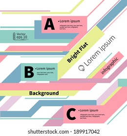 Flat infographic on dynamic bright abstract background.Vector illustration