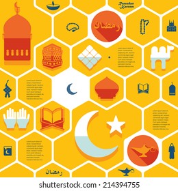 flat infographic: Ramadan Kareem