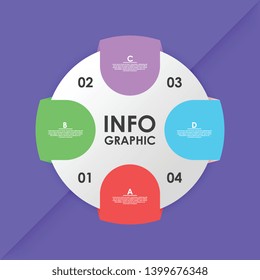 Flat infographic with shadow illustration template vector