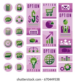 Flat infographics elements, set of different design elements for visual presentation usage, vector illustration.