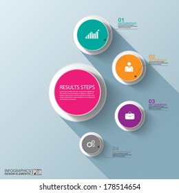 Flat Infographics With A Long Shadow