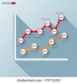 Flat infographics with a long shadow