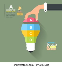 Flat Infographics Template and Web Elements - Business, Marketing Touch and Choose Concept Vector Design