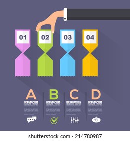 Flat Infographics Template and Web Elements - Business, Marketing Touch and Choose Concept Vector Design 