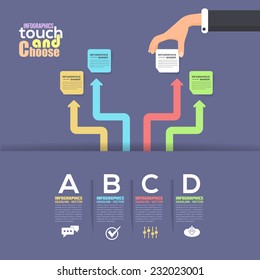 Flat Infographics Template and Web Elements - Business, Marketing Touch and Choose Concept Vector Design 