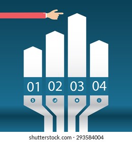Flat Infographics Template and Web Elements Business, Marketing Concept