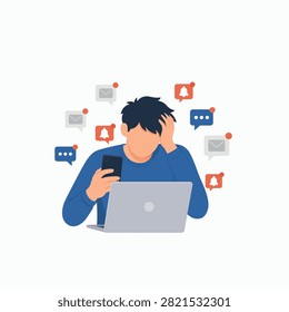 Flat Information Overload and Notification Stress