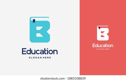 Flaches Initial-B-Book-Logo Design Konzept Vektorgrafik, Symbol für das Bildbuch-Logo