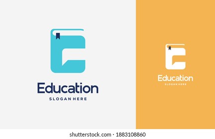 Flat Initial C Book Logo Design Concept Vector Illustration, Education Book logo symbol template