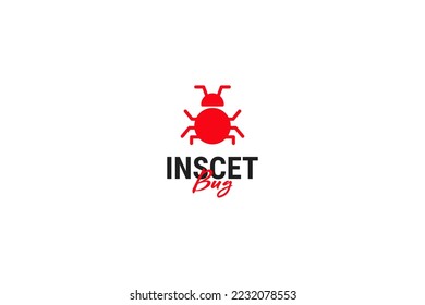 Flat insect bug animal logo design vector template illustration