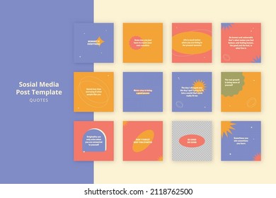 Flat Inspirational Quotes For Social Media Post Template