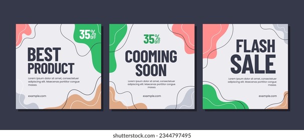 Flat instagram sale post templates