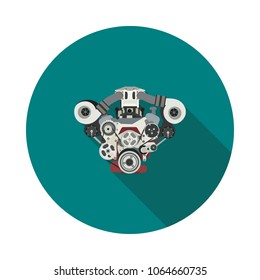 Flat Internal Combustion Engine Icon In Vector Format