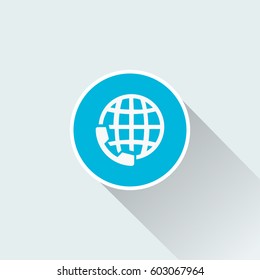 flat International calls worldwide icon