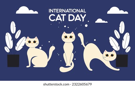 Flüssiger internationaler Katzentag-Hintergrund, Vektorgrafik
