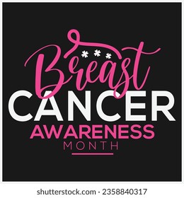 flat international day breast cancer awareness background with pink ribbon and Vector illustration