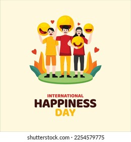 Flat International Day of Happiness Illustration Background