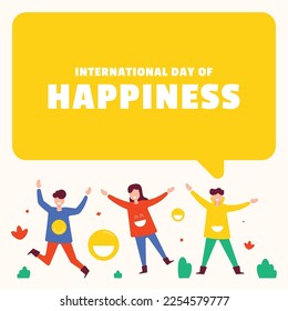 Flat International Day of Happiness Illustration Background