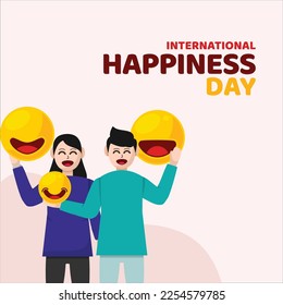 Flat International Day of Happiness Illustration Background