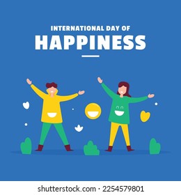 Flat International Day of Happiness Illustration Background