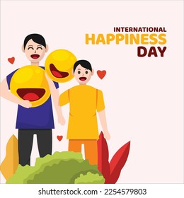 Flat International Day of Happiness Illustration Background