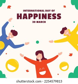 Flat International Day of Happiness Illustration Background