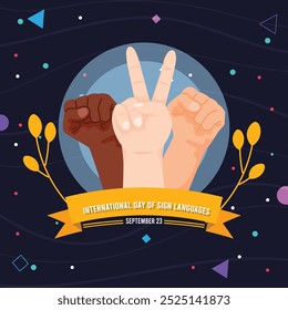  flat international day of sign languages design	