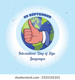 flat international day of sign languages design	