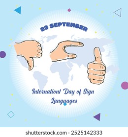 flat international day of sign languages design	