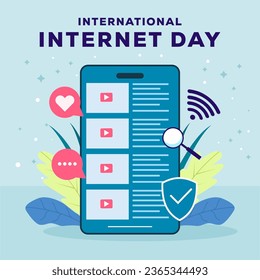 flat international internet day celebration illustration design vector