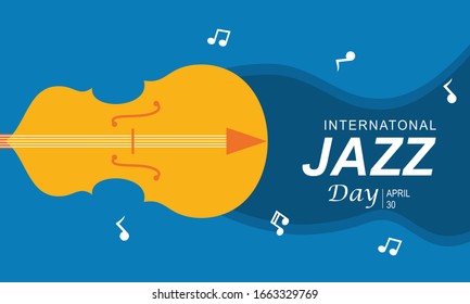 Flaches internationales Jazz-Tageshintergrund Vektorillustration