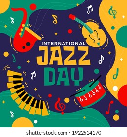 Flat International Jazz Day Background Design