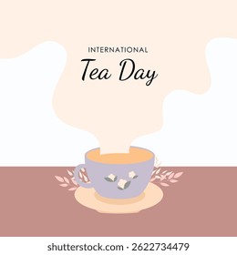 Flat international tea day background