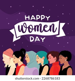 Flat international women's day background