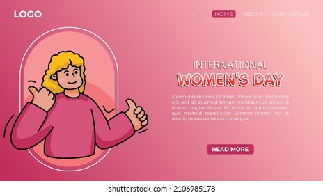 Flat International Womens Day Landing Page Template