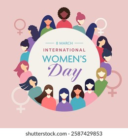 Flat international women's day Template