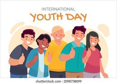 Flat International Youth Day illustration
