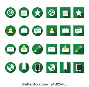 Flat internet icons vector set
