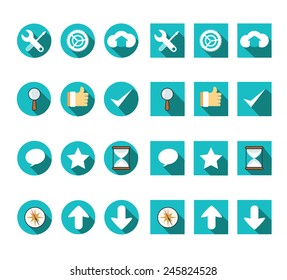 Flat Internet icons vector set