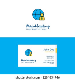Flat Internet  Logo and Visiting Card Template. Busienss Concept Logo Design
