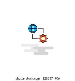 Flat Internet setting Icon. Vector