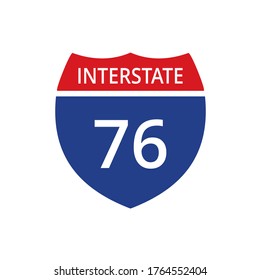 Flat Interstate Symbol Sign Badge