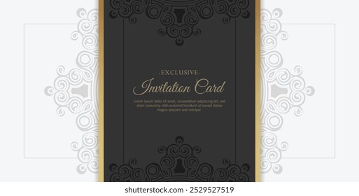 Flat Invitation card vector design vintage style